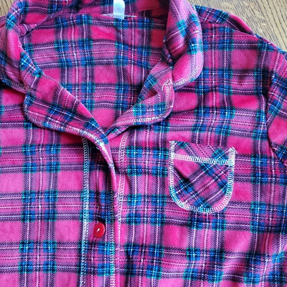 Secret Treasures Red Plaid Pajama‎ set, pants and button top, Large 12/14 - Picture 6 of 11